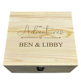 Personalised Couple Memory Box Keepsake by KreateSquare - Ideal for Valentines, Anniversary or The Adventures Design